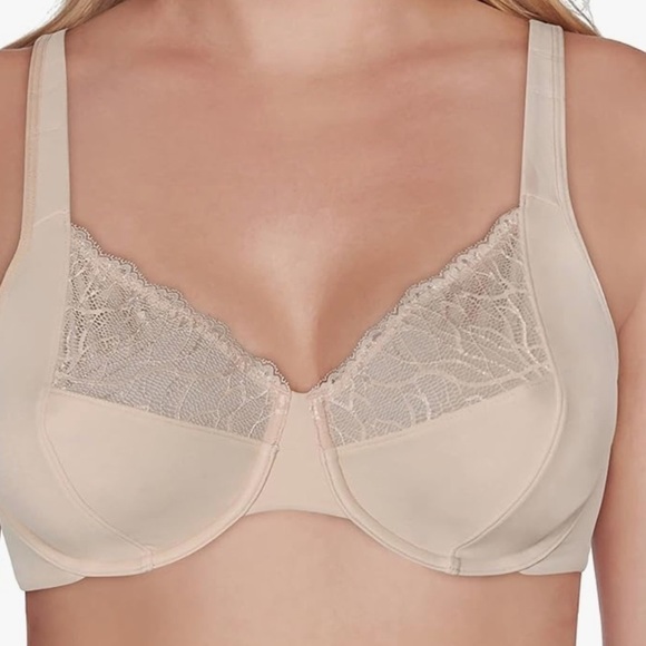 Vanity Fair Nude Lace Underwire Bra 36D - Picture 1 of 12